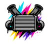 T-shirt Intercooler Neon Art, scène tuning