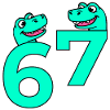 Numbers seven six 67 animals