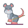 Maus Skifahrer Ski Wintersport