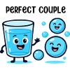 Smiling Water and Bubbles Fun Cartoon