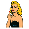 Frau Pop-Art-Rebell Mittelfinger