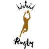 Golden Rugby Player Silhouette