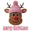 Süßes Rentier Häkel Strick Design Weihnachten 