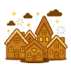 Honey Brown Gingerbread Houses Winter Magic
