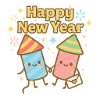 Bonne année Rockets de dessins animés