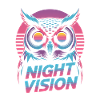 Night Vision Eule Retro Synthwave Nacht