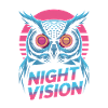 Night Vision Owl Retro Night Gaming