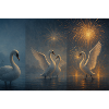 Night fire of the swans