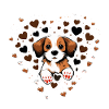 Heart Puppy In Heart Pattern