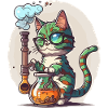 Cat with glasses and glass jar