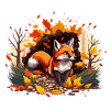 Fuchs im Herbstlaub