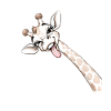 Girafe Joyeuse Langue Déployée