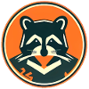 Raccoon Emblem in Orange