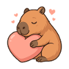 Capybara hugging heart – Sweet Valentine's motif