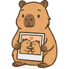Capybara with photo – Sweet Valentine's motif
