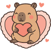 Capybara im Herzrahmen – Süßes Valentinsmotiv