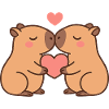 Küssende Capybaras mit Herz – Valentinsmotiv