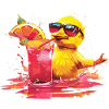 Cool chick with cocktail and sunglasses