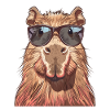 Cool Capybara with Sunglasses Fun