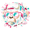 Cool monkey with sunglasses and beats