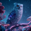Mystic Galaxy Owl Cyberpunk Fantasy Art