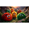 Cheerful Fluffy Monster Pixar Style Fun