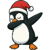Penguin Santa Dab