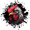 Crimson Rooster Head Splatter
