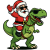Christmas T Rex with Santa Swag
