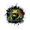 Farbklecks Frosch Neon Stil