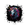 Farbsplatter Einhorn Kunst