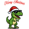 Christmas Dino with Sunglasses