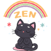Zen Cat Rainbow Meditation