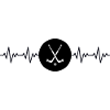 Hockey Stick Hockey Player ECG Heartbeat