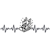 Christmas Sleigh Reindeer ECG Heartbeat