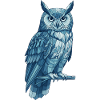Geometric Blue Owl Design