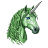 Grünes Polygon-Einhorn