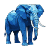Geometric Blue Elephant
