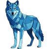 Blue polygon wolf
