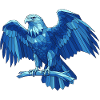 Aigle bleu géométrique avec épée