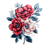 Rød Blå Hvid Blomsterkraft