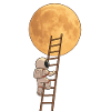 Astronaute Échelle vers la Lune