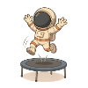 Astronaut Jumping Trampoline T-Shirt