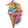 Buntes Regenbogen-Eiscreme Motiv