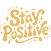 Stay Positive Retro Doodle