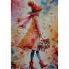 Aquarelle de la promenade cadeau d’hiver