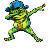 Dabbing Frog Street Art Style