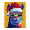 Alpaca Llama Christmas Portrait