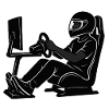 Sim Racer Driver Silhouette Gaming