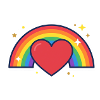 Cœur, arc-en-ciel, fierté, amour